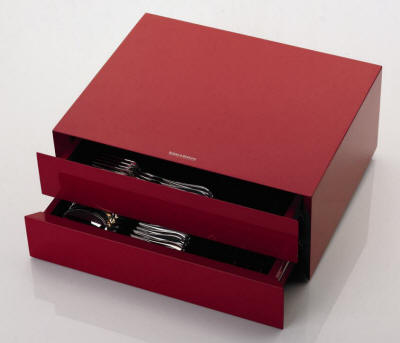 Red Lacquer Flatware Chest by Robbe and Berking