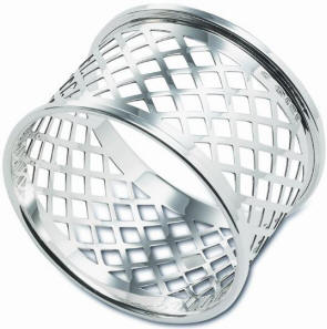 Sterling Silver Napkin Rings,basket weave in sterling silver by Broadway